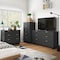 Manhattan Comfort Granville Dark Grey 5-Drawer Tall Dresser, 3-Drawer Standard Dresser and 6-Drawer Double Dresser GRAN035 - alternate 1